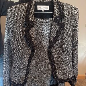 Sara Campbell Black and White Textured Blazer